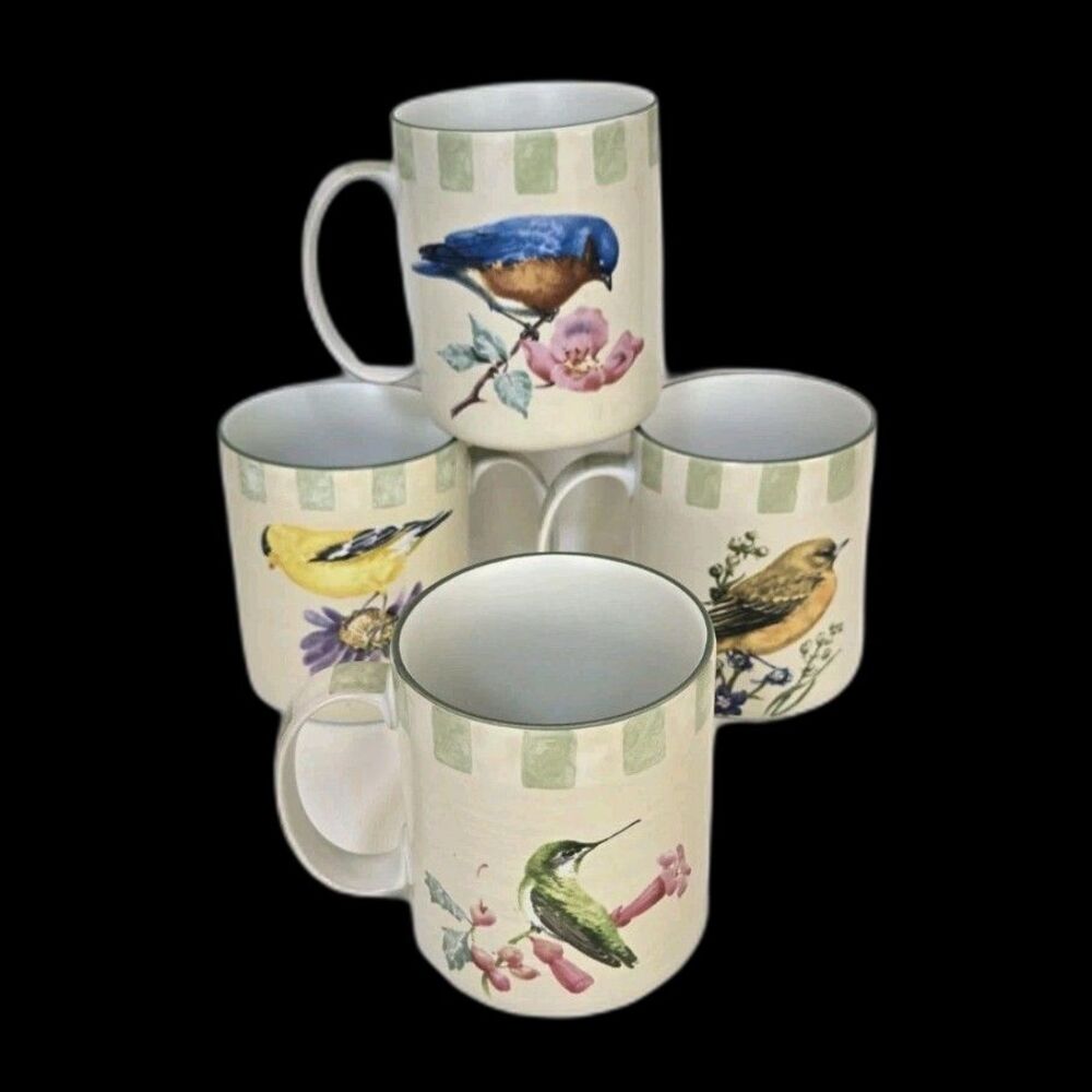Lenox Summer Greetings 3 7/8" H X 3 1/4" Acros Mug Lot Of 4 Catherine McClung